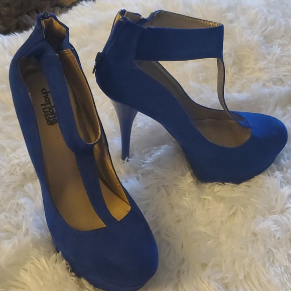 Charlotte Russe Shoes - Blue faux suede stilettos